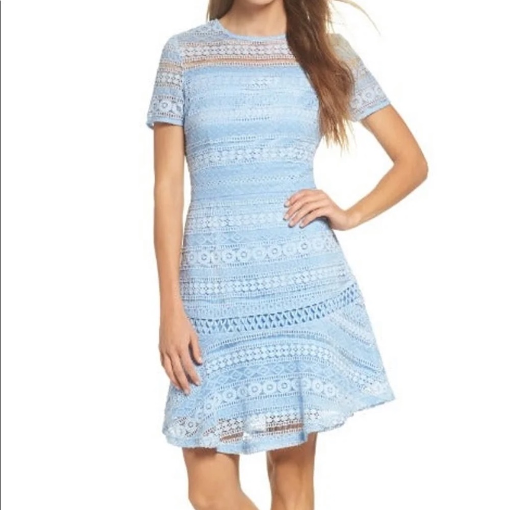 Nordstrom lace French blue dress.